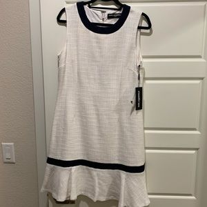NWT Karl Lagerfeld Navy & White Sheath